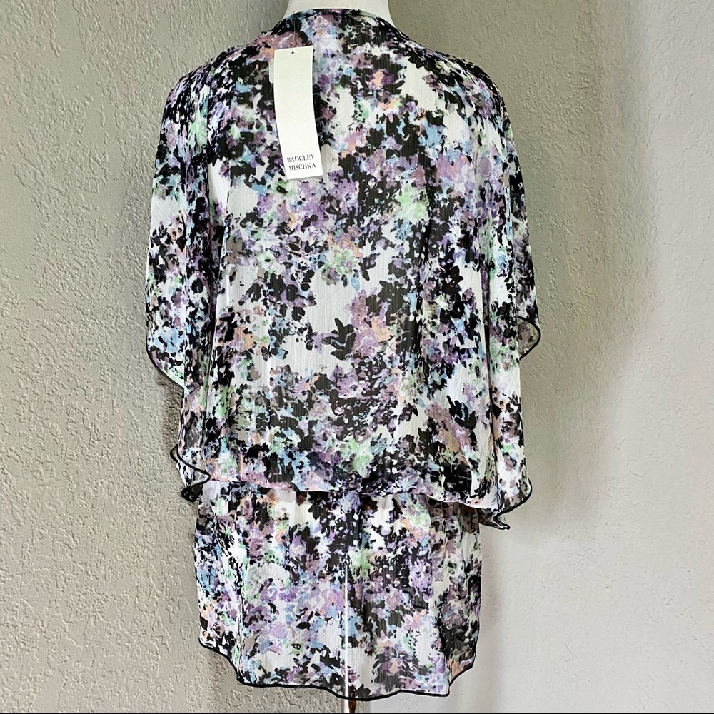 ๐HP๐NWT Badgley Mischka Abstract Blouson Coverup, S - Picture 6 of 15